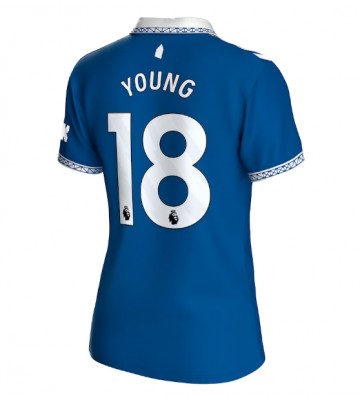 Everton Ashley Young #18 Replica Home Stadium Shirt for Women 2023-24 Short Sleeve